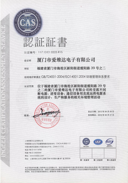Çin Beijing Chuanglong Century Science &amp; Technology Development Co., Ltd. Sertifikalar