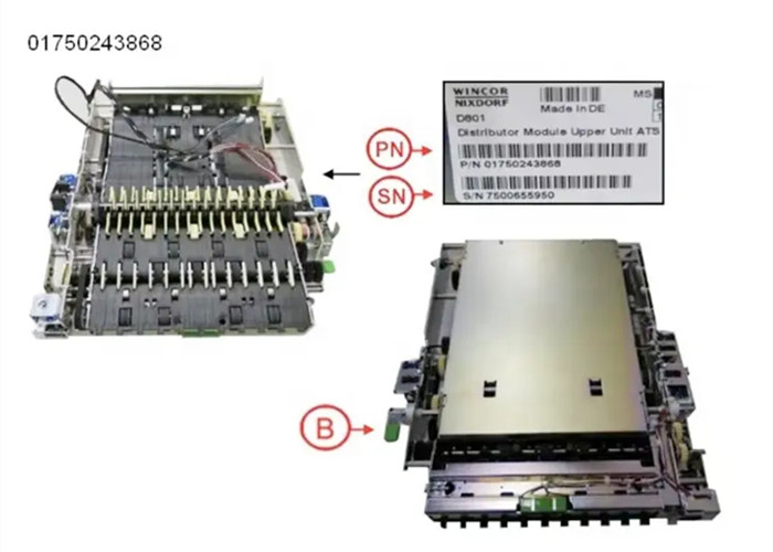ATM makinesinin parçaları Wincor dağıtım modülü Üst birim ATS 01750243868 1750243868